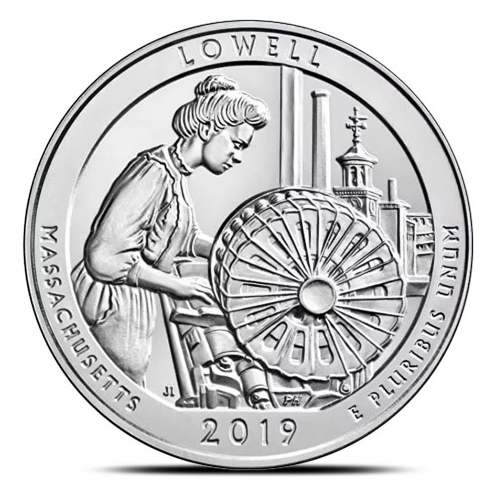 2019-P 5 oz Burnished ATB Lowell National Historical Park Silver Coin (Box + CoA)
