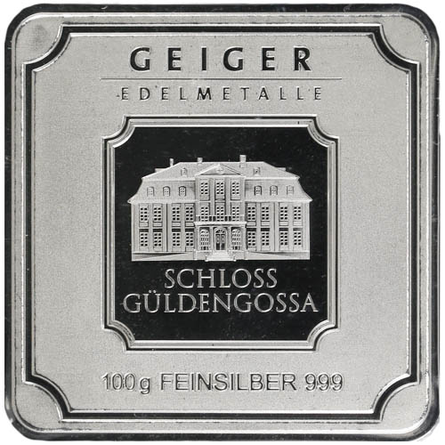 100 Gram Geiger Square Silver Bar (w/ COA)