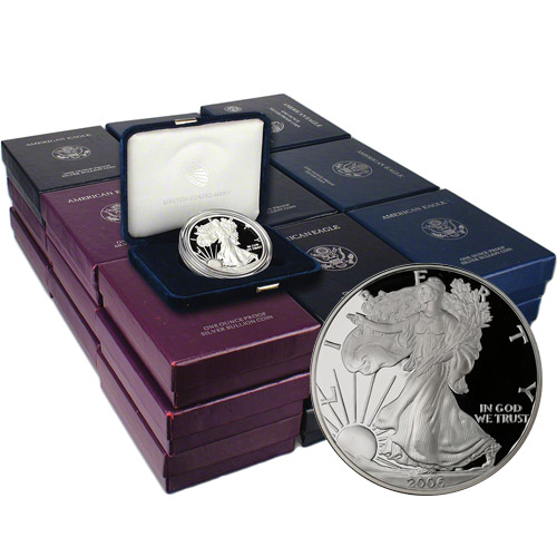 1986-2018 Proof American Silver Eagle 32-Coin Set (Box + CoA, No 2009s)