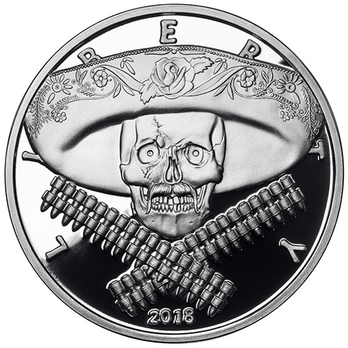 1 oz Proof American Western Skulls Mexican Bandito Silver Round (New w/ CoA)