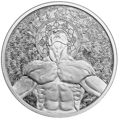1 oz Proof Radiant King Silver Shield Round - Minimintage (Box w/ CoA)
