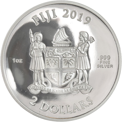2019 1 oz Proof Colorized Fiji Coca Cola Polar Bear Silver Coin (Box w/ CoA)
