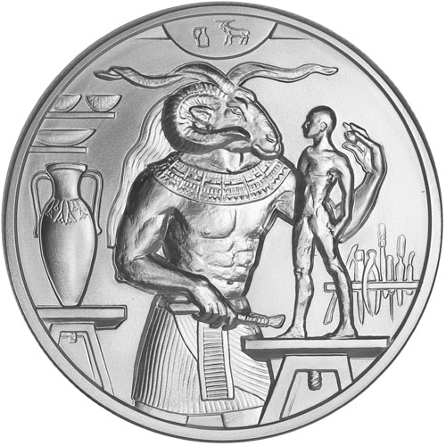 2 oz Khnum Silver Round (Egyptian Gods Series #4, New, High Relief)
