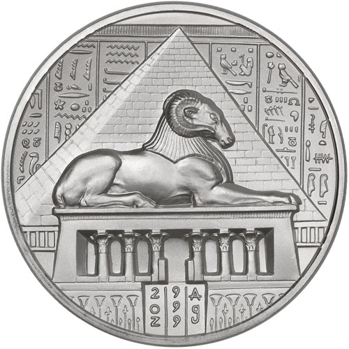 2 oz Khnum Silver Round (Egyptian Gods Series #4, New, High Relief)