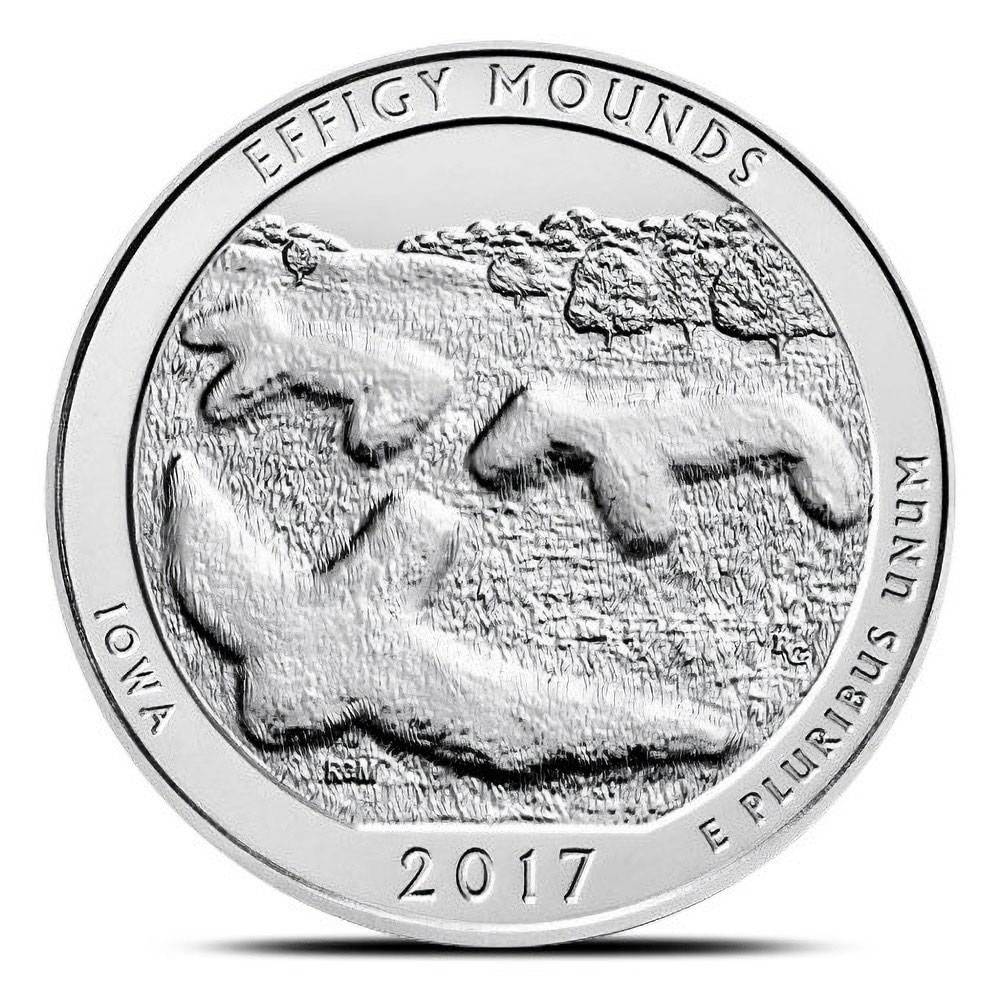 2017-P 5 oz Burnished ATB Effigy Mounds National Monument Silver Coin (Box + CoA)