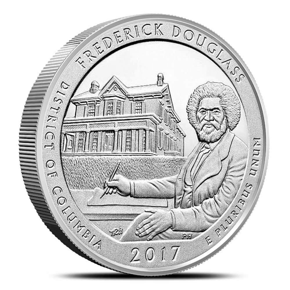 2017-P 5 oz Burnished ATB Frederick Douglass National Historic Site Silver Coin (Box + CoA)