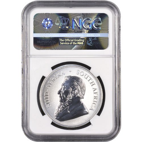 2018 1 oz South African Silver Krugerrand Coin NGC MS69 (First Day of Issue)