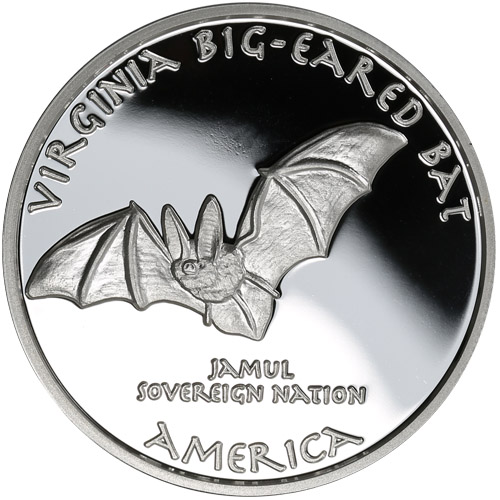2018 1 oz Proof Virginia Rappahannock Big Eared Bat Silver Coin
