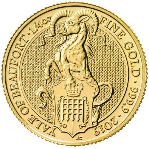 2019 1/4 oz British Gold Queen's Beast Yale Coin