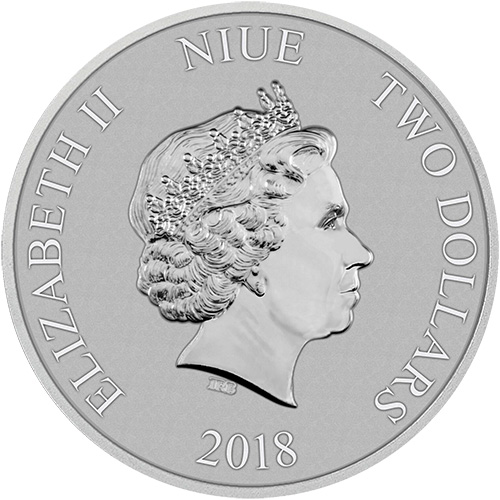 2018 1 oz Niue Silver Star Wars Darth Vader Lightsaber Coin (BU)