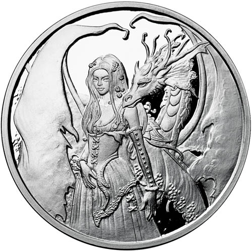 5 oz Proof Amy Brown Collection Dragon Secrets Silver Round (New w/ CoA)