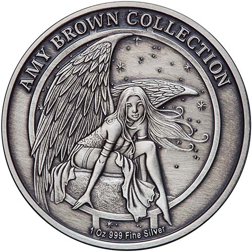 1 oz Antique Amy Brown Collection Dragon Secrets Silver Round (New w/ CoA)