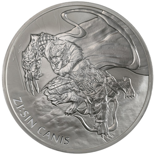 2018 1 oz South Korean Zi:Sin Canis Silver Medal