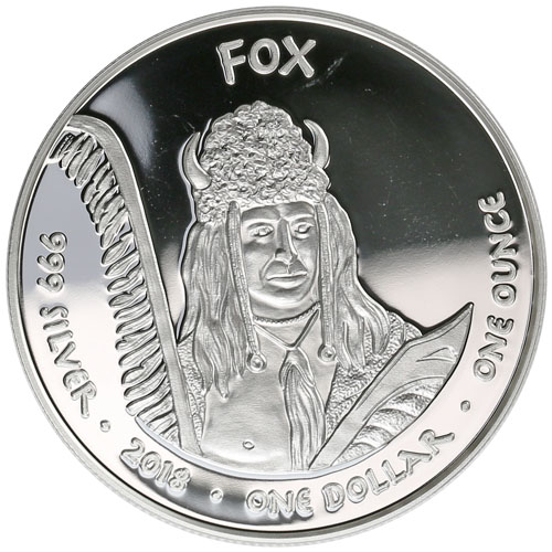 2018 1 oz Proof Iowa Fox Rabbit Silver Coin