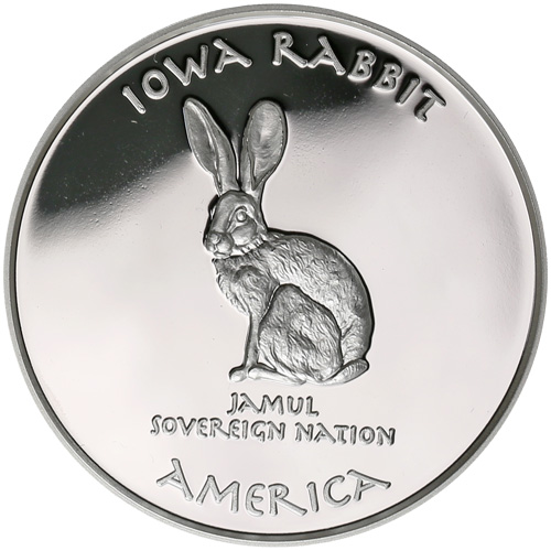 2018 1 oz Proof Iowa Fox Rabbit Silver Coin
