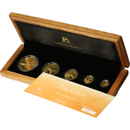 2018 Proof Mexican Gold Libertad 5-Coin Set