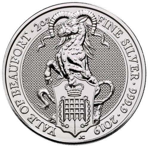 2019 2 oz British Silver Queen's Beast Yale Coin