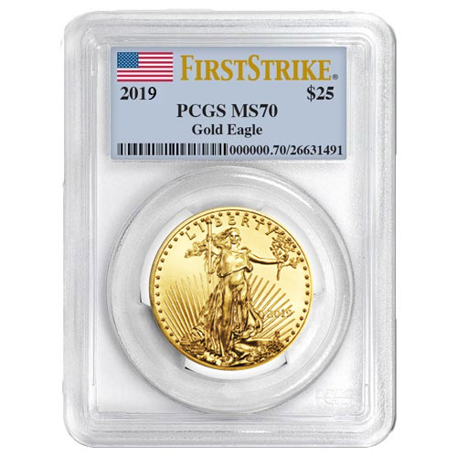 2019 1/2 oz American Gold Eagle Coin PCGS MS70 FS