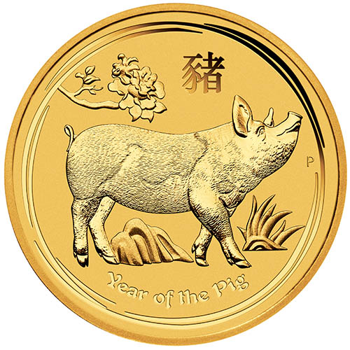 2019 2 oz Australian Gold Lunar Pig Coin (BU)