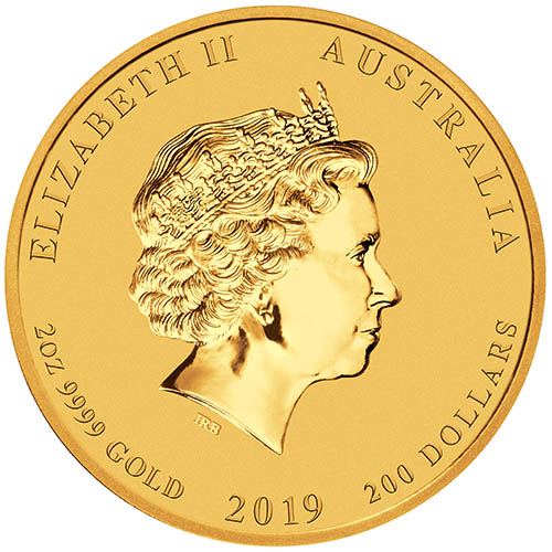 2019 2 oz Australian Gold Lunar Pig Coin (BU)