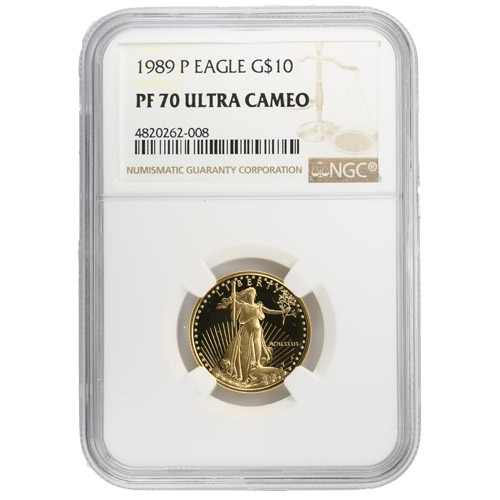 1989-P 1/4 oz Proof American Gold Eagle Coin NGC PF70 UCAM