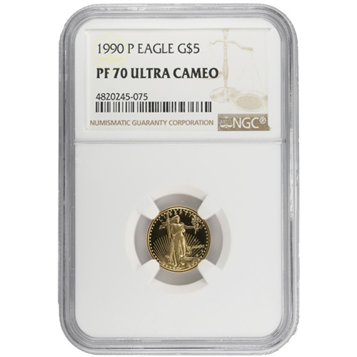 1990-P 1/10 oz Proof American Gold Eagle Coin NGC PF70 UCAM