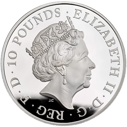 2019 5 oz Proof British Silver Queen's Beast Falcon Coin (Box + CoA)