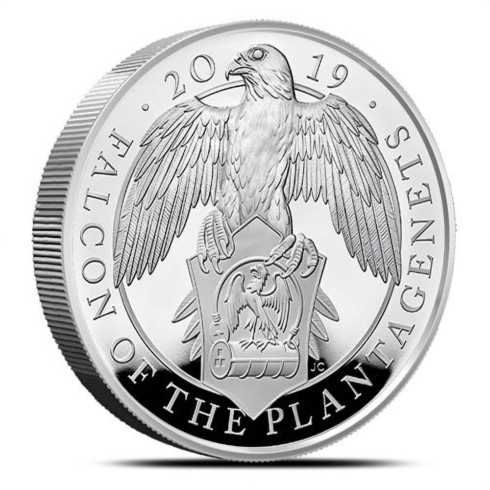 2019 10 oz Proof British Silver Queen's Beast Falcon Coin (Box + CoA)