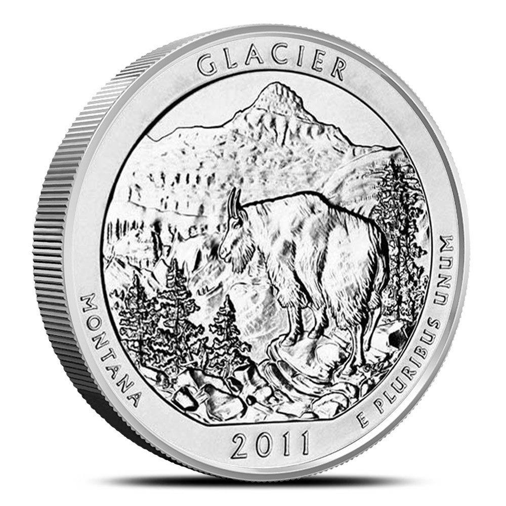 2011-P 5 oz Burnished ATB Glacier Silver Coin (Box + CoA)