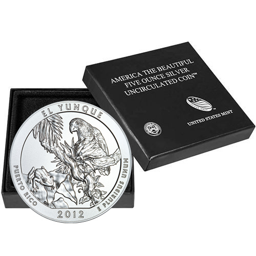 2012-P 5 oz Burnished ATB El Yunque Silver Coin (Box + CoA)
