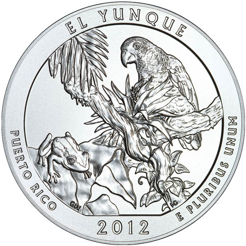 2012-P 5 oz Burnished ATB El Yunque Silver Coin (Box + CoA)