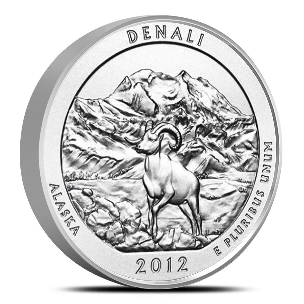 2012-P 5 oz Burnished ATB Denali Silver Coin (Box + CoA)