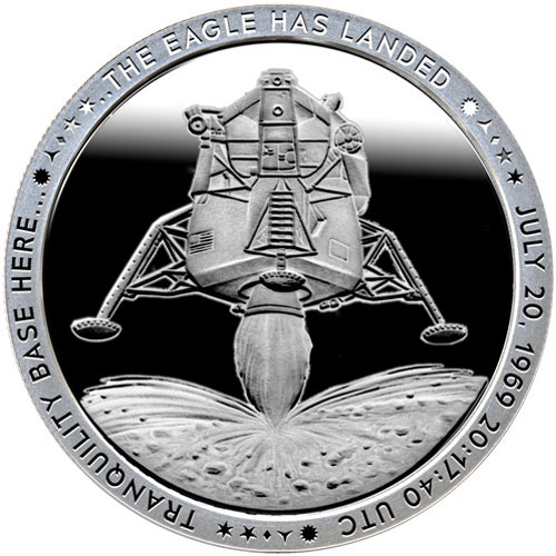 1 oz Apollo 11 Eagle Landing Silver Round (Proof-Like, New)