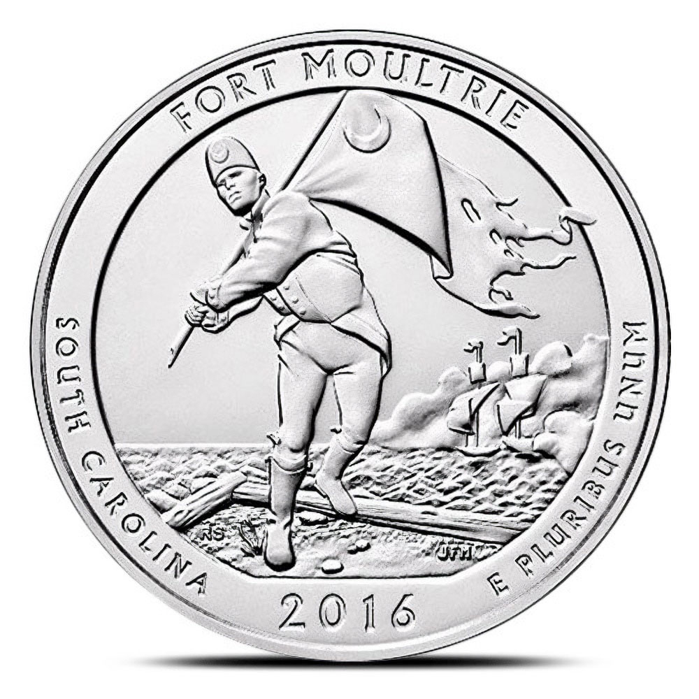 2016-P 5 oz Burnished ATB Fort Moultrie Silver Coin (Box + CoA)