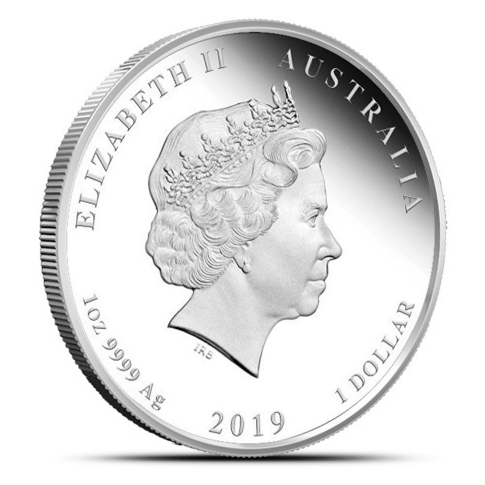 2019 1 oz Proof Colorized Australian Silver Lunar Pig Coin (Box + CoA)