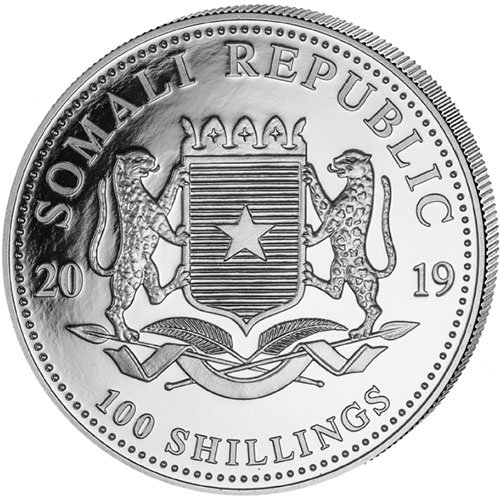 2019 1 oz Somalia Silver Elephant Coin (BU)