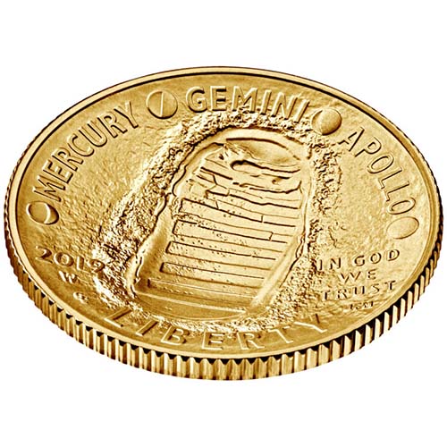 2019 $5 American Apollo 11 50th Anniversary Gold Coin (BU, Box + CoA)