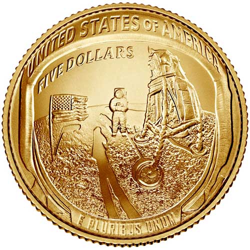 96-2019-5-American-Apollo-11-50th-Anniversary-Gold-Coin-BU-Box-CoA-3.jpg 2019 $5 American Apollo 11 50th Anniversary Gold Coin (BU, Box + CoA)