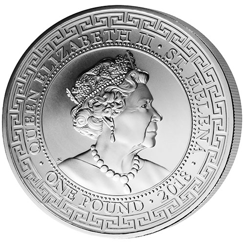 2018 1 oz St. Helena US Trade Dollar Silver Coin (BU)