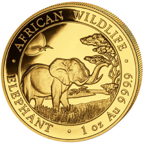 2019 1 oz Somalia Gold Elephant Coin (BU)
