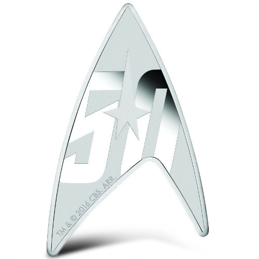 2016 1 oz Tuvalu Star Trek 50th Anniversary Delta Proof Silver Coin (Box + CoA)